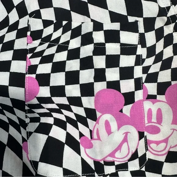 Disney Mickey Mouse size, large, black and white checkered with hot pink - Picture 3 of 4